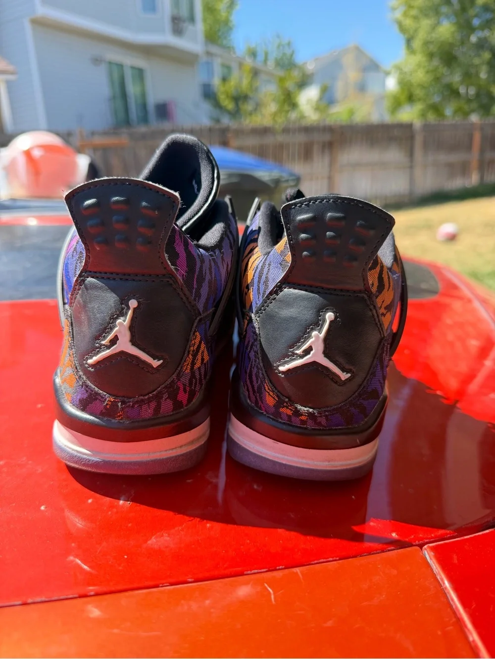 Jordan Low-Top Sneakers in Purple, Orange, Black